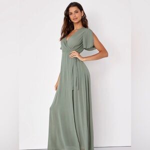 Lulus Sage green maxi dress